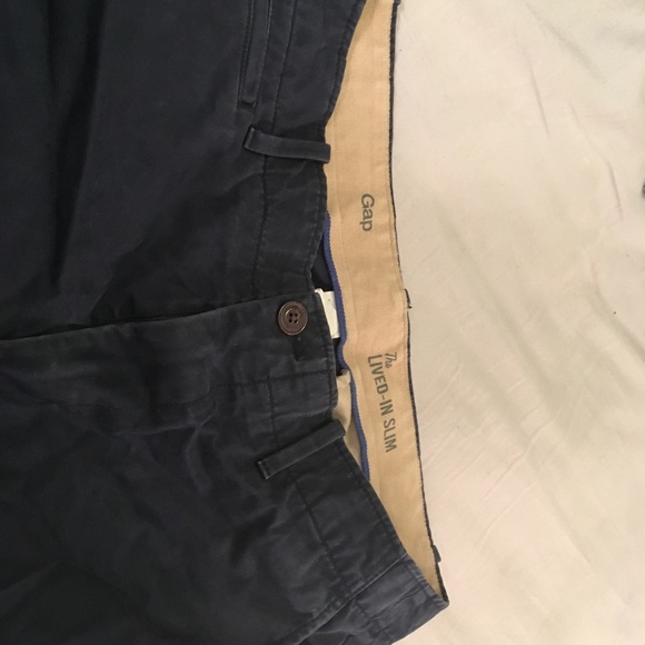 Gap Navy Lived-In Slim Khakis 32x30 - Picture 3 of 4